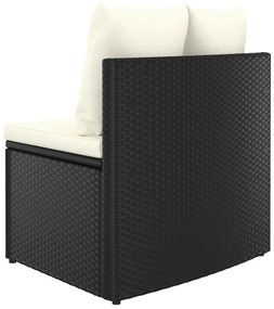 2 részes fekete polyrattan kerti ülőgarnitúra párnákkal