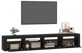 fekete TV-szekrény LED-lámpákkal 240x35x40 cm
