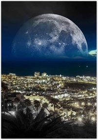 Poszterek 70x100 Hold a város felett Éjszaka