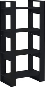 vidaXL fekete tömör fa könyvszekrény/térelválasztó 60 x 35 x 125 cm