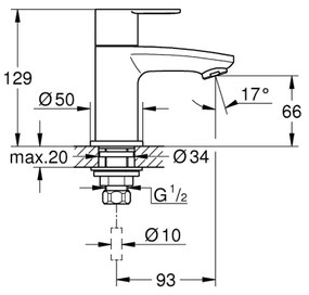 GROHE 23039002 - Álló mosdócsaptelep EUROSTYLE COSMOPOLITAN, XS méret, króm