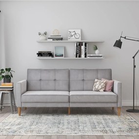 Világosszürke bársony kinyitható kanapé 207 cm Lilly – Støraa
