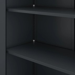 ALEX irodai irattároló fémszekrény, 450 x 1850 x 400 mm, antracit