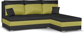 GUSTO Kinyitható sarokkanapé Zöld/fekete