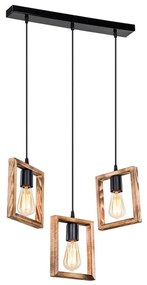 Zuma Line ASZ.1679 - Csillár zsinóron ATRIA 3xE27/20W/230V fenyő/fekete