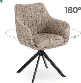 BAJA barna bouclé forgó étkezőszék