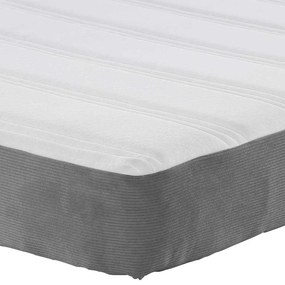 Ágy Matrac matracmal Világosszürke 100 x 200 cm szövet