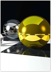 Poszterek 70x100 Sárga gömb a sakktáblán