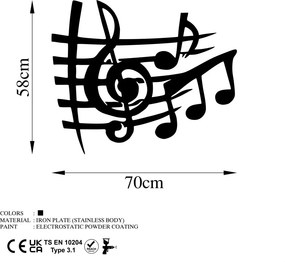 Musical fém fali dekoráció, 58×70 cm