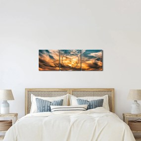 Felhők képe (órával) (90x30 cm)
