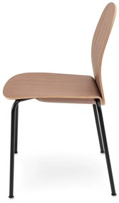 Barna rakásolható étkezőszék szett 2 db-os diófa dekorral Book – Gazzda