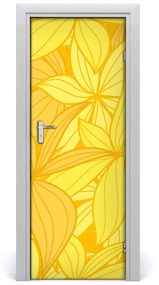 Poszter tapéta ajtóra sárga virágok 75x205 cm
