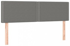 sötétszürke szövet LED-es fejtámla 144x5x78/88 cm