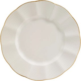 Tányérkészlet porcelán, krém-arany, 24 darabos