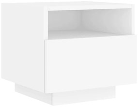 2 db fehér éjjeliszekrény LED-világítással 40 x 39 x 37 cm
