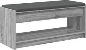 vidaXL Előtér pad Szürke Sonoma 103 x 38 x 45 cm Műanyag Fa és Szövet