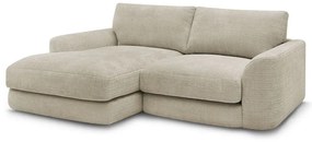 Bézs zsenília sarokkanapé (bal oldali-heverő résszel) Leonore – Bobochic Paris