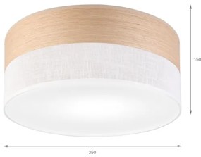 Mennyezeti lámpa SIRJA WOOD 1xE27/15W/230V átm. 35 cm fehér/tölgy