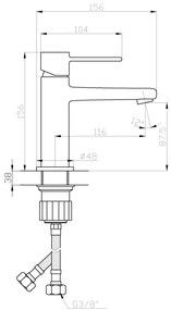 Invena Trend, mosogató csaptelep h-156, réz matt, INV-BU-02-014-V