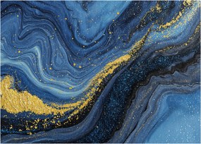 Kép - Kék-arany absztrakció (70x50 cm)