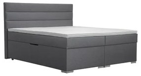 NEW BOLERO kárpitozott ágy 160x200 cm, tárolóhellyel, matracokkal és fedőmatracokkal, szürke