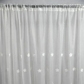 Brigida Fehér Organza függöny 250 x 300 cm virágmintás