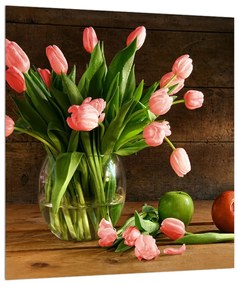 Piros tulipánok a vázában (30x30 cm)