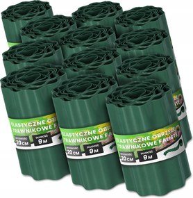 Gyepszegély 20 cm 108m Kerti Hullámos Paliszád Border Zöld Us-t