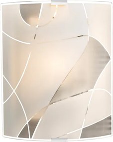 Globo 40403W2 Fali króm, fehér üveg ,LxBxH:220x260x80, exkl. 1xE27 ILLU 60W 230V