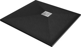 Mexen Stone+ kompozit zuhanytálca, 90 x 90 cm, fekete - 44709090