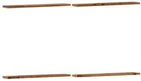 4 db antik fa színű szerelt fa könyvespolc 60 x 10 x 1,5 cm