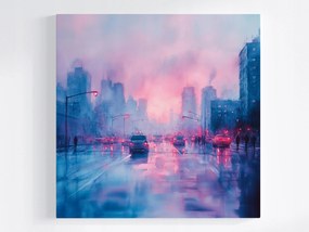 Vászonkép Canvas Kilátás Város Utca Felhőkarcolók Autók Hajnal 40x40