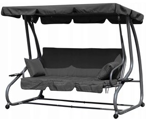 Sötétszürke állítható kerti hinta