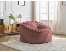 Rózsaszín kordbársony babzsákfotel Socrate – Bobochic Paris