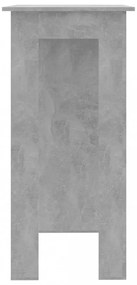 betonszürke szerelt fa bárasztal polccal 102 x 50 x 103,5 cm