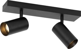 Okos mennyezeti spotlámpa fekete, állítható, 2 izzós, 2 Wifi GU10 50mm-es izzóval - Jeana Luxe