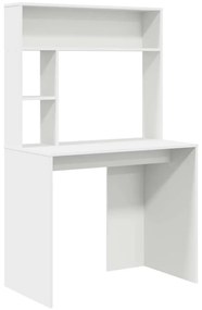 Asztal polcokkal tárolóval Fehér 91 x 50 x 149 cm Faanyag