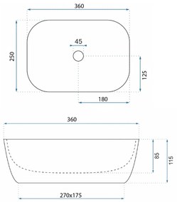 Rea Belinda Mini mosdó, 37 x 26 cm, fehér, REA-U5667