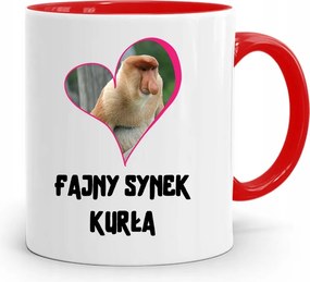 Piros Bögre Ajándék Fiúnak Hűvös Kisfiú nyomott mintával