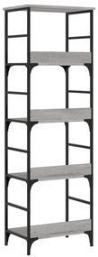 szürke sonoma színű szerelt fa könyvespolc 50 x 33 x 153 cm