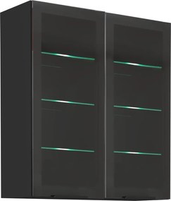 Felső szekrény, fekete, ARAKA/MENZO/SIBER 80 GS-90 2F