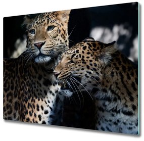 Üveg vágódeszka két leopárd 60x52 cm