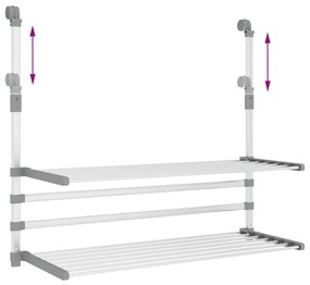 alumínium erkély ruhaszárító 89 x 25 x (60-95) cm
