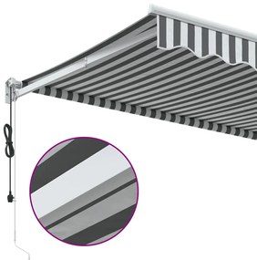 antracit/fehér szövet/alumínium behúzható napellenző 3,5x2,5m