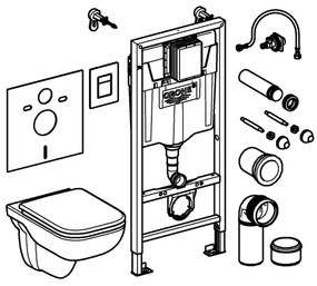 GROHE 39817000 - WC-szett SOLIDO 1,13 m kerámia/fehér