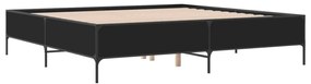fekete szerelt fa és fém ágykeret 200 x 200 cm