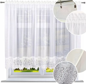 Kész függöny csipkével 400x150 egyenes függöny gipiurával a nappaliba