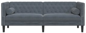 Chesterfield kanapé Sötétszürke 194 x 74.5 x 70.5 cm Bársony