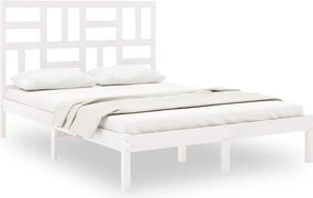 vidaXL King Size fehér tömör fa ágykeret 150 x 200 cm