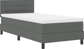 vidaXL Boxrugós ágy matracmal leddel Sötétszürke 80 x 200 cm szövet